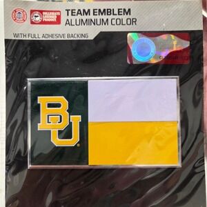 Baylor Bears Team Emblem Aluminum Color Full Adhesive Backing NCAA